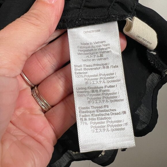 Madewell Georgette Square-Neck Smock-Waist Top Size XS Bloom Dot Floral Black - Picture 8 of 10